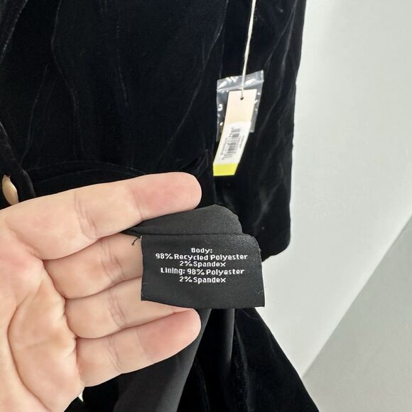 NEW Summersalt Womens 8 Black Velvet Shoulder Pad Blazer Jacket Business Career - Picture 3 of 4